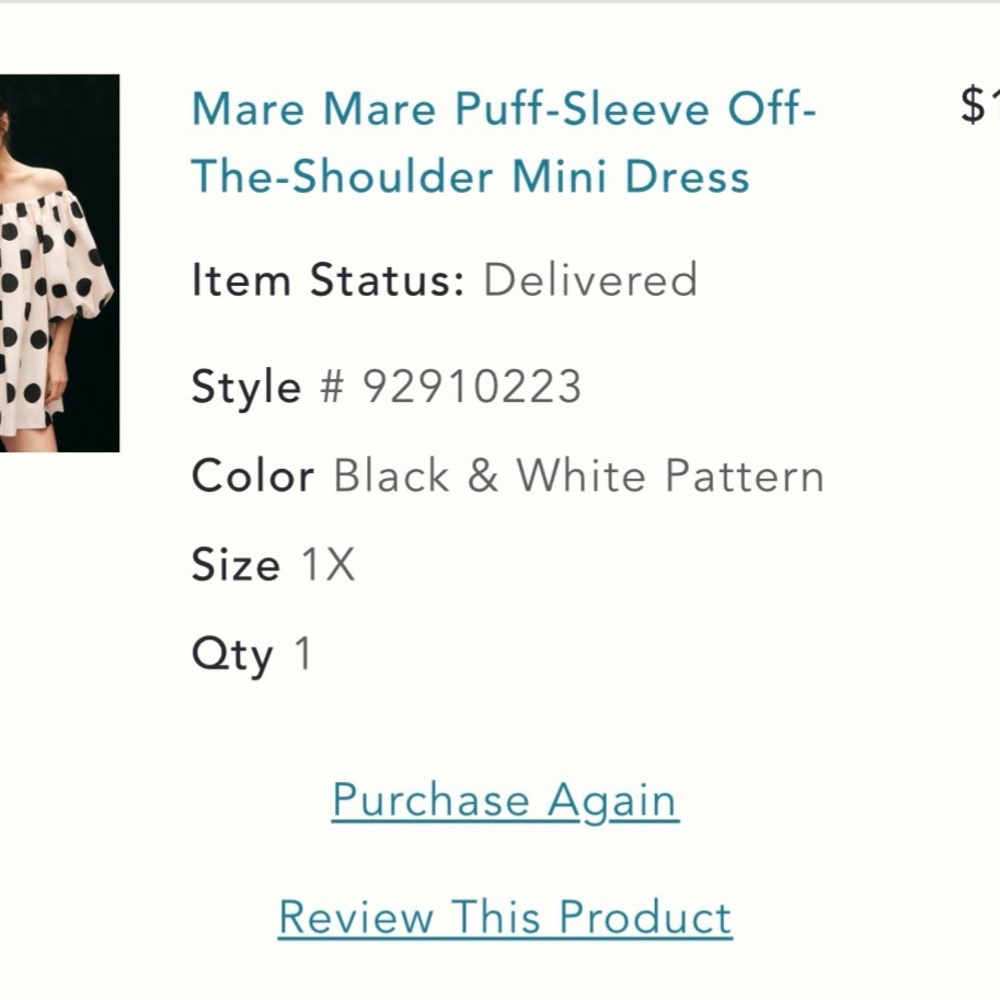 Anthropologie Black and Cream Polka Dot Long Sleeve Dress - Picture 2 of 2